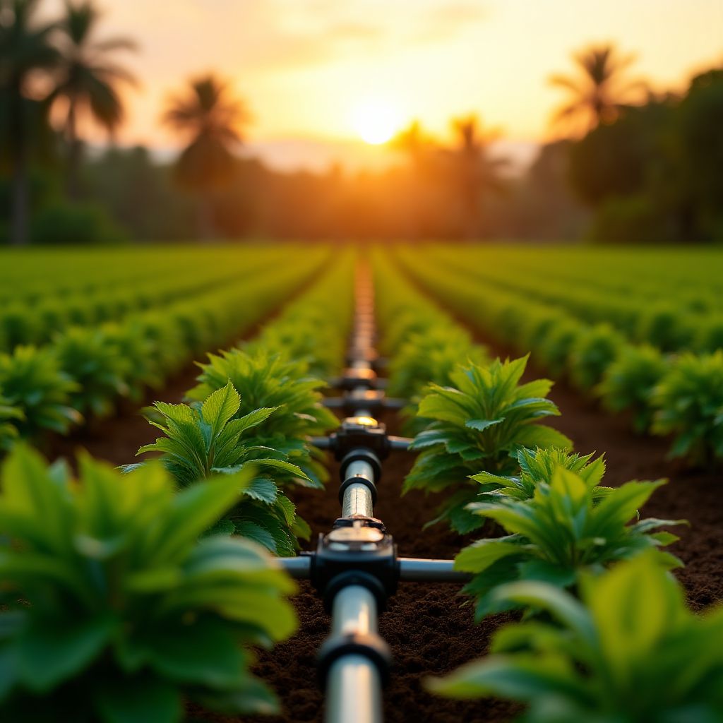 Sistema de riego automatizado en plantación de cacao