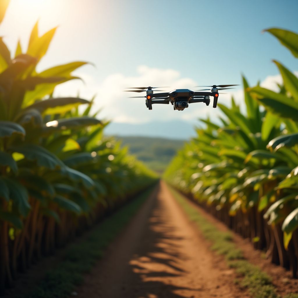 Drones monitoreando plantaciones de cacao