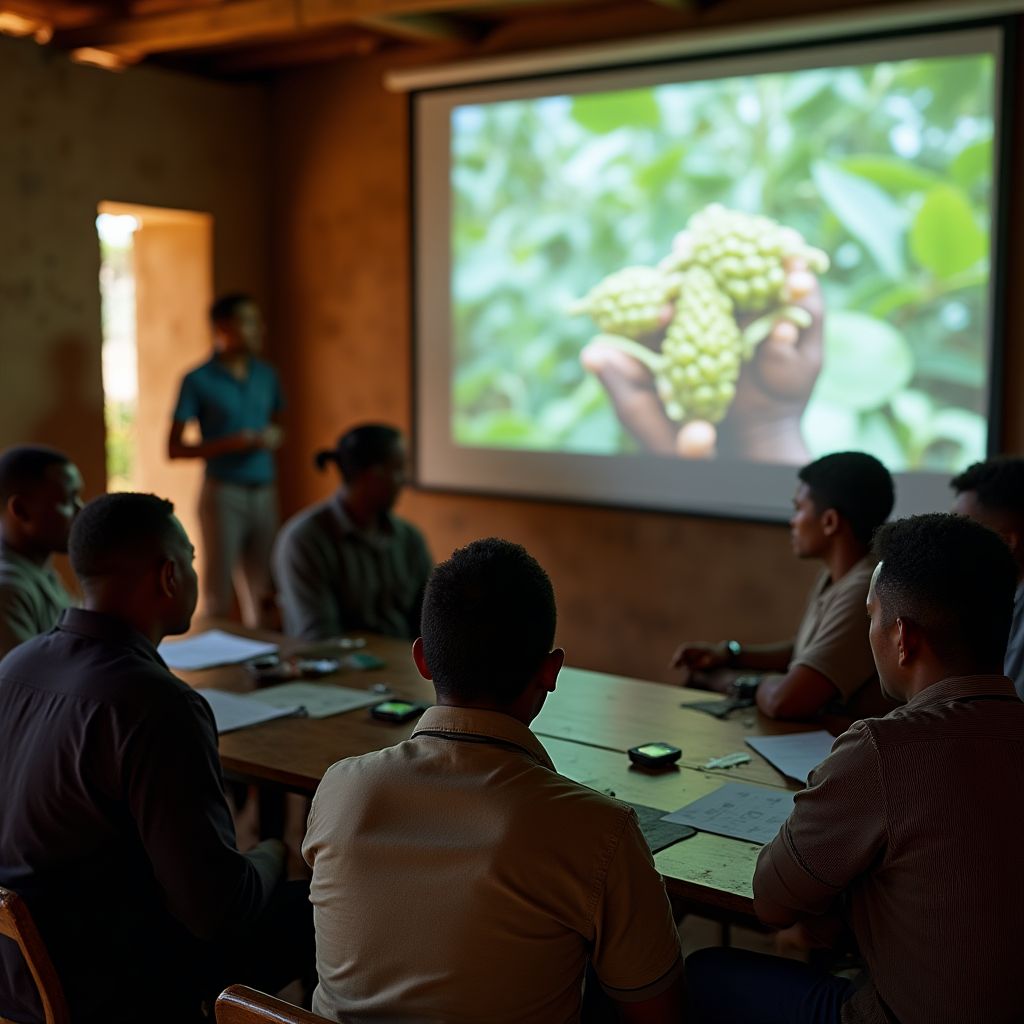 Reunión con comunidad productora de cacao